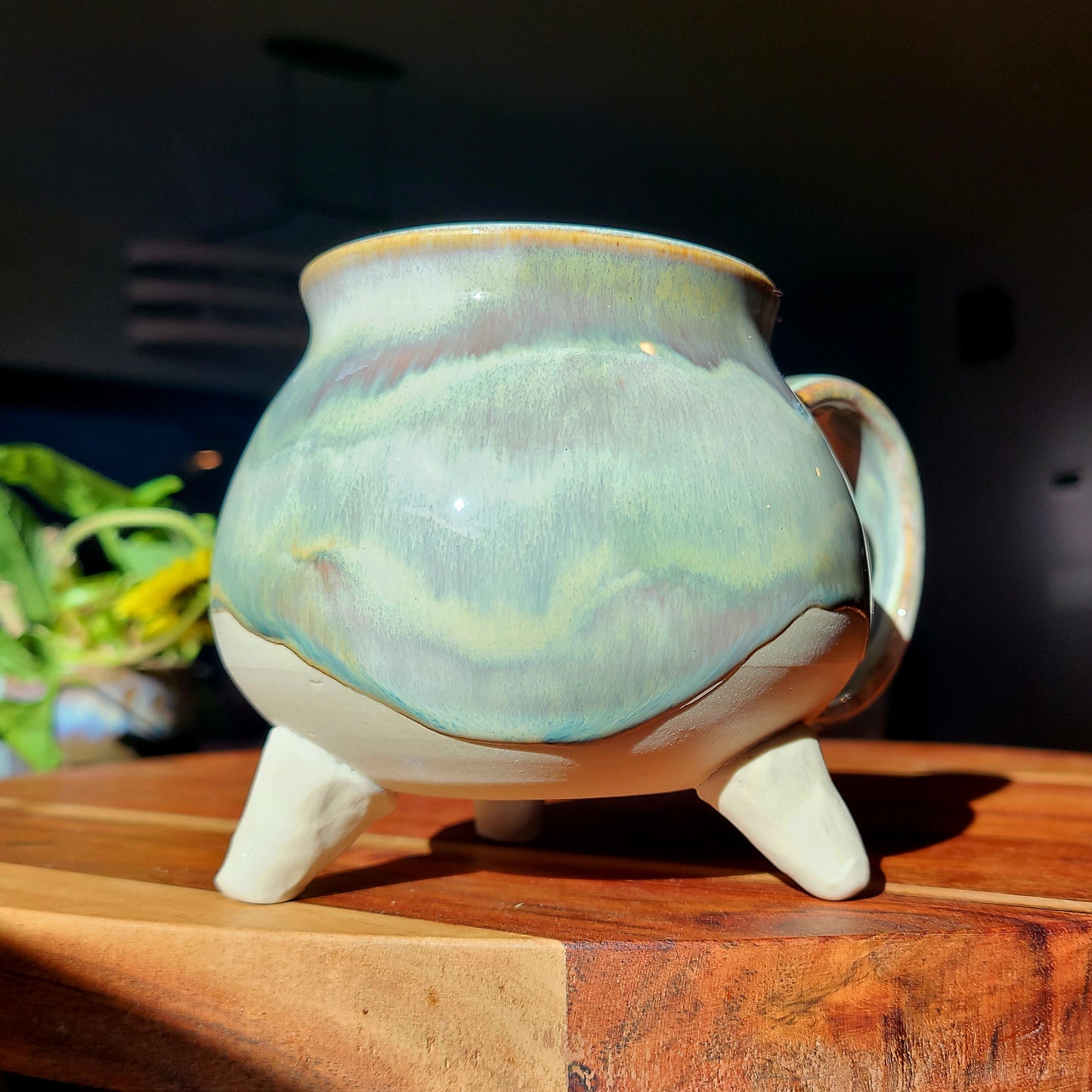 Handmade Ceramic Waves Cauldron Style Mug