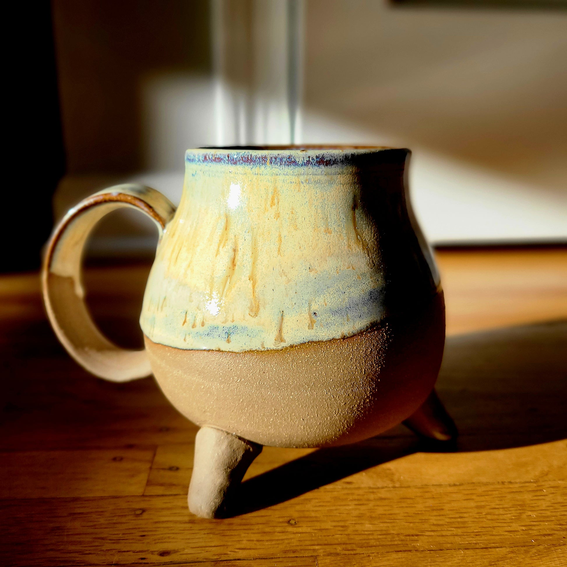Handmade Ceramic Cauldron Mug Brown